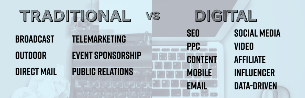 Traditional verses Digital Types of Marketing