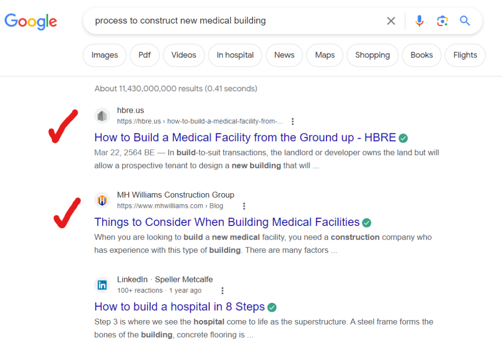 process to construct a medical building google search result